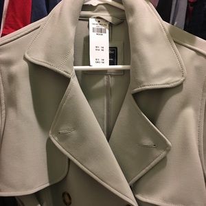 A & F light soft mint green drapey trench coat